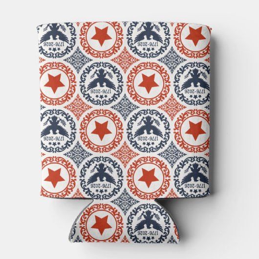 Americana Heritage Eagle Damask Monogram Blikjeskoeler (Achterkant)