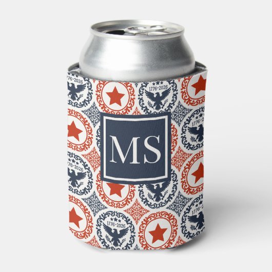Americana Heritage Eagle Damast Monogram Blikjeskoeler (Blikje Voorkant)