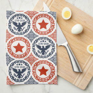 Americana Heritage Eagle Medaillon -Marine Rood Cr Theedoek