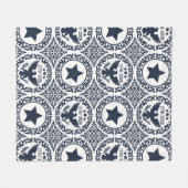 Americana Heritage Eagle Medallion (Navy Cream) Fleece Deken (Voorkant (Horizontaal))