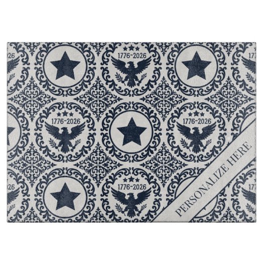 Americana Heritage Eagle Medallion (Navy Cream) Snijplank (Voorkant)