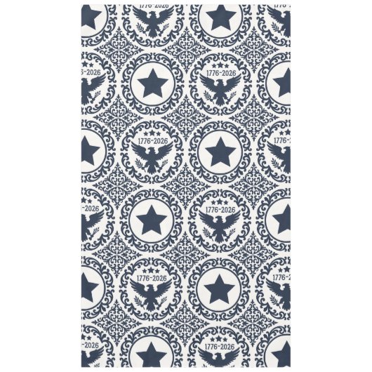 Americana Heritage Eagle Medallion (Navy Cream) Tafelkleed (Voorkant)