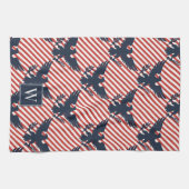 Americana Heritage Eagle Streep Monogram Theedoek (Horizontaal)