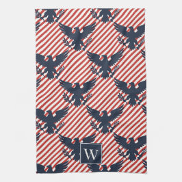 Americana Heritage Eagle Streep Monogram Theedoek