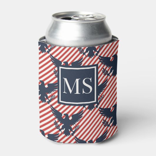 Americana Heritage Eagle Stripe Monogram Blikjeskoeler (Blikje Voorkant)