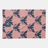Americana Heritage Eagle Stripe Monogram Theedoek (Horizontaal)