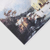 Americana Horse Sleigh Church Snow Tissue Paper Tissuepapier (Detail)