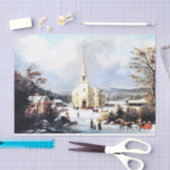 Americana Horse Sleigh Church Snow Tissue Paper Tissuepapier (Craft)