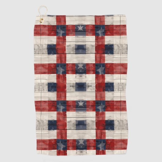 Americana Lattice Golf Handdoek (Voorkant)