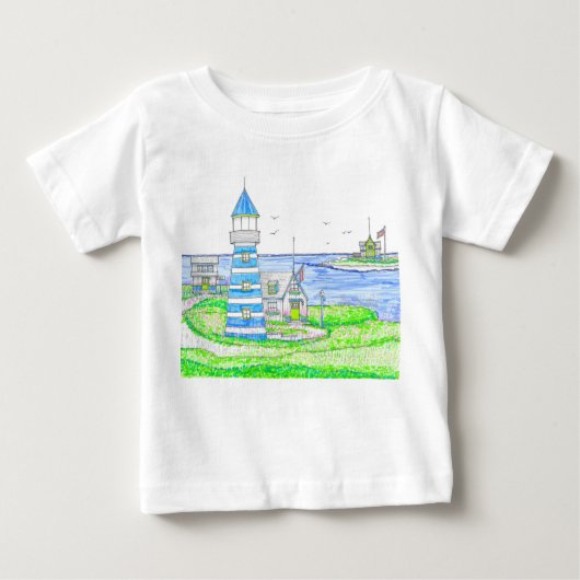 Americana Lighthouse Baby Tshirt (Voorkant)