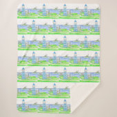 Americana Lighthouse Grote Sherpa Deken (Voorkant)