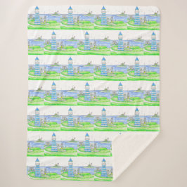 Americana Lighthouse Grote Sherpa Deken