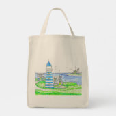 Americana Lighthouse Medium Canvas tas (Achterkant)