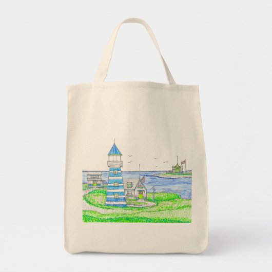 Americana Lighthouse Medium Canvas tas (Voorkant)
