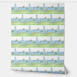 Americana Lighthouse Turquoise Behang