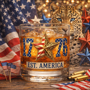 Americana Luipaardprint Fusie Design Whisky Glas