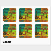 Americana Music Vierkante Sticker (Vel)
