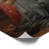 Americana Nieuwjaar Vrouw met een Vlag Poster (Hoek)