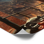 Americana Paar Kijken Vuurwerk op Nieuwjaar Poster (Hoek)