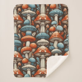 Americana Paddenstoelen Sherpa Deken