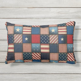 Americana Patchwork Afbeelding Buitenkussen