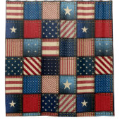 Americana Patchwork Afbeelding Douchegordijn (Voorkant)