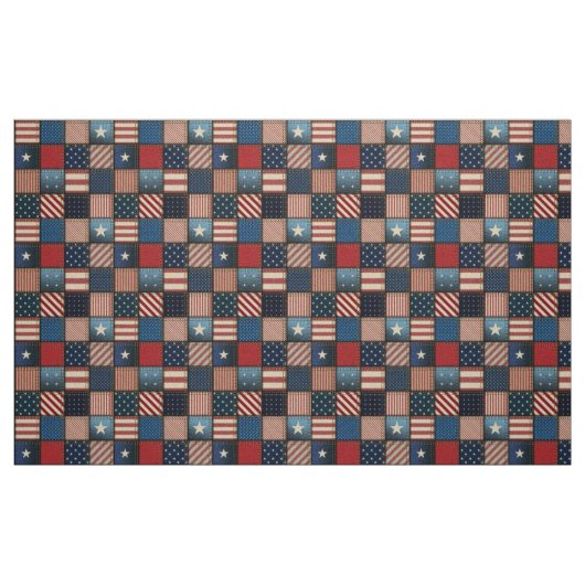 Americana Patchwork Afbeelding Fabric Stof (Fat Quarter)