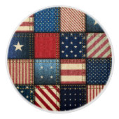 Americana Patchwork Afbeelding Keramische Knop (Voorkant)