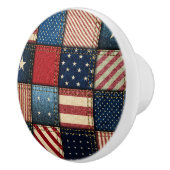 Americana Patchwork Afbeelding Keramische Knop (Rechts)