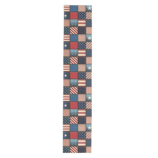 Americana Patchwork Afbeelding Medium Tafelloper (Voorkant)