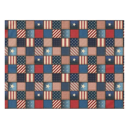 Americana Patchwork Afbeelding Tafelkleed (Voorkant (Horizontaal))