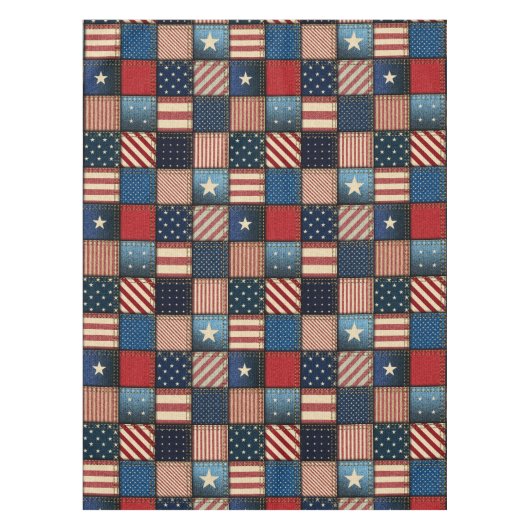 Americana Patchwork Afbeelding Tafelkleed (Voorkant)