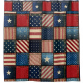 Americana Patchwork Afbeelding Versie 2 Douchegordijn (Voorkant)