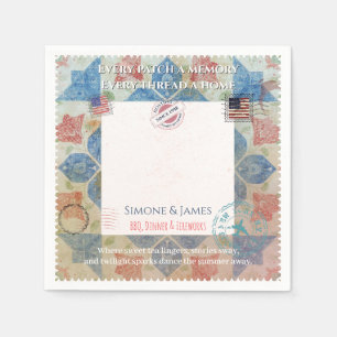 Americana Patchwork Herinneringsframe Feestdecorat Servet