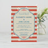 Americana Patriotic Wedding Invitation Kaart (Staand voorkant)