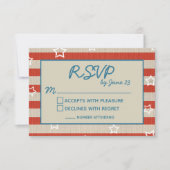 Americana Patriotic Wedding RSVP — Details Invoege (Voorkant)