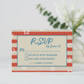 Americana Patriotic Wedding RSVP — Details Invoege (Staand voorkant)