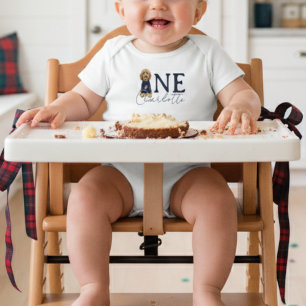  Americana Plaid Doodle Dog Eerste Verjaardag Romper