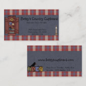Americana Primitive Country Rood, wit, Blauw Plaid Visitekaartje (Voorkant / Achterkant)