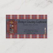 Americana Primitive Country Rood, wit, Blauw Plaid Visitekaartje (Voorkant)