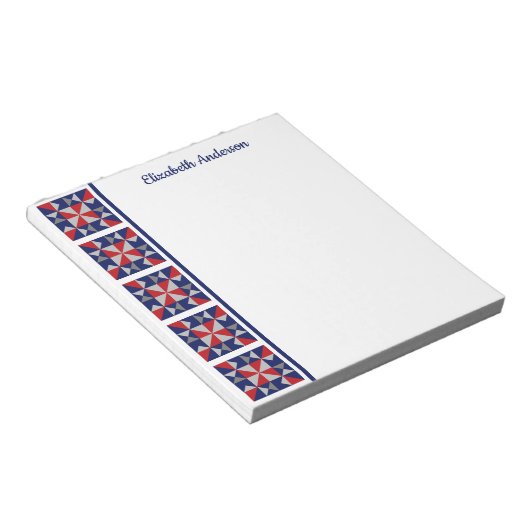 Americana Quilt Block Border Note Pad Notitieblok (Schuin)