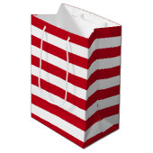Americana Red And White Stripes Medium Cadeauzakje (Voorkant Gekanteld)