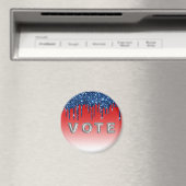 Americana Red Blue Glitter Drip Vote Magneet (Insitu (Vaatwasser))