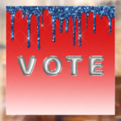 Americana Red Blue Glitter Drip Vote Raamsticker (Vel 2)