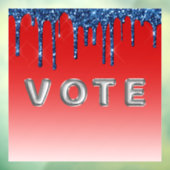 Americana Red Blue Glitter Drip Vote Raamsticker (Vel 3)