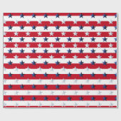 Americana Red White Blue Stars And Stripes Cadeaupapier (Vlak)