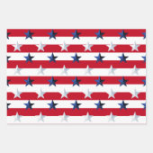 Americana Red White Blue Stars And Stripes Inpakpapier Vel (Voorkant 2)
