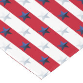 Americana Red White Blue Stars And Stripes Korte Tafelloper (Hoek)