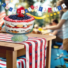 Americana Red White Blue Stars And Stripes Korte Tafelloper