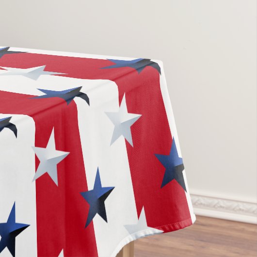 Americana Red White Blue Stars And Stripes Tafelkleed (Voorbeeld)